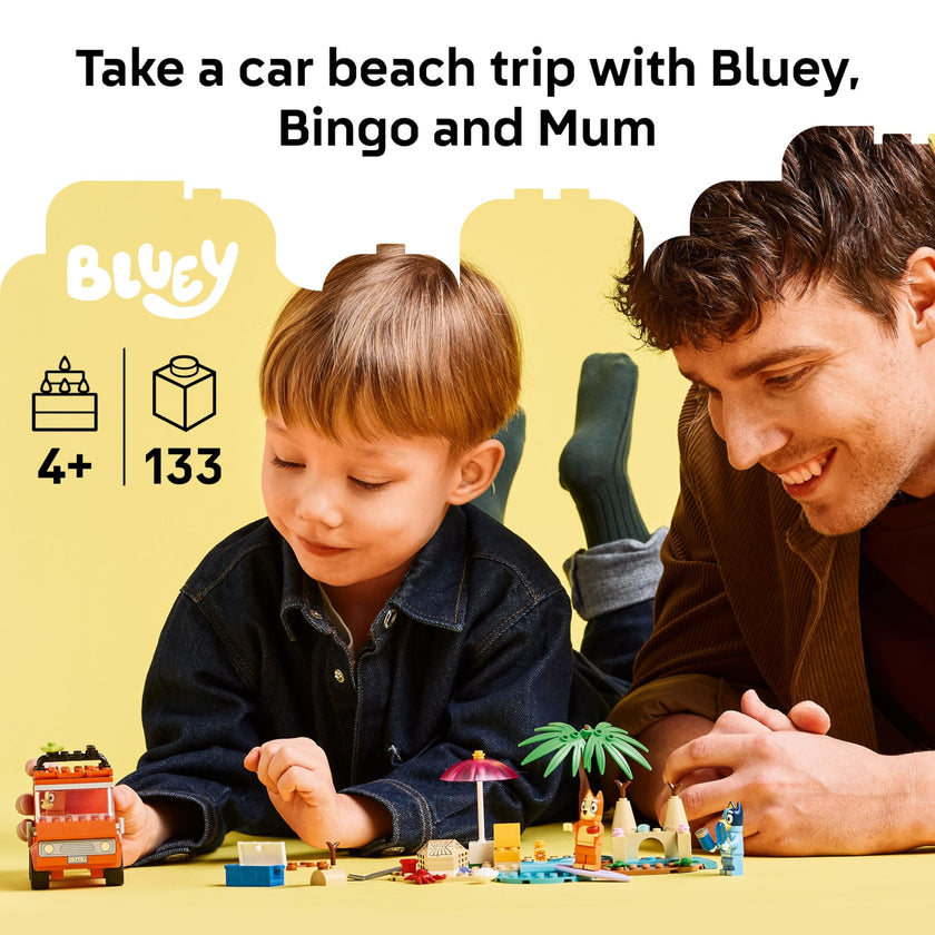 LEGO Bluey: Bluey’s Beach & Family Car Trip - Toddler Learning Toy for Kids 4+ - Includes Bluey, Bingo, and Mum Minifigures - Birthday Gift for Boys and Girls, Ages 4+ - 11202 🍁 All In One Marketplace Canada