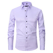 Men's Long Sleeve Business Casual Shirt – Loose Fit, 10 Colors, S–8XL | Canada & USA