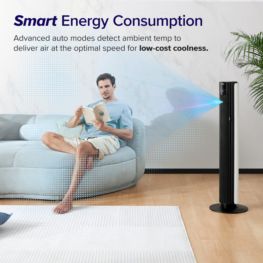 Levoit Smart 42 Inch Tower Fan for Bedroom, 26ft/s Standing Bladeless Fan, Quiet 25dB, 90° Oscillation, Brushless DC Motor, 12 Speeds, 4 Modes, 24H Timer with APP, Works with Alexa 🍁 All In One Marketplace Canada