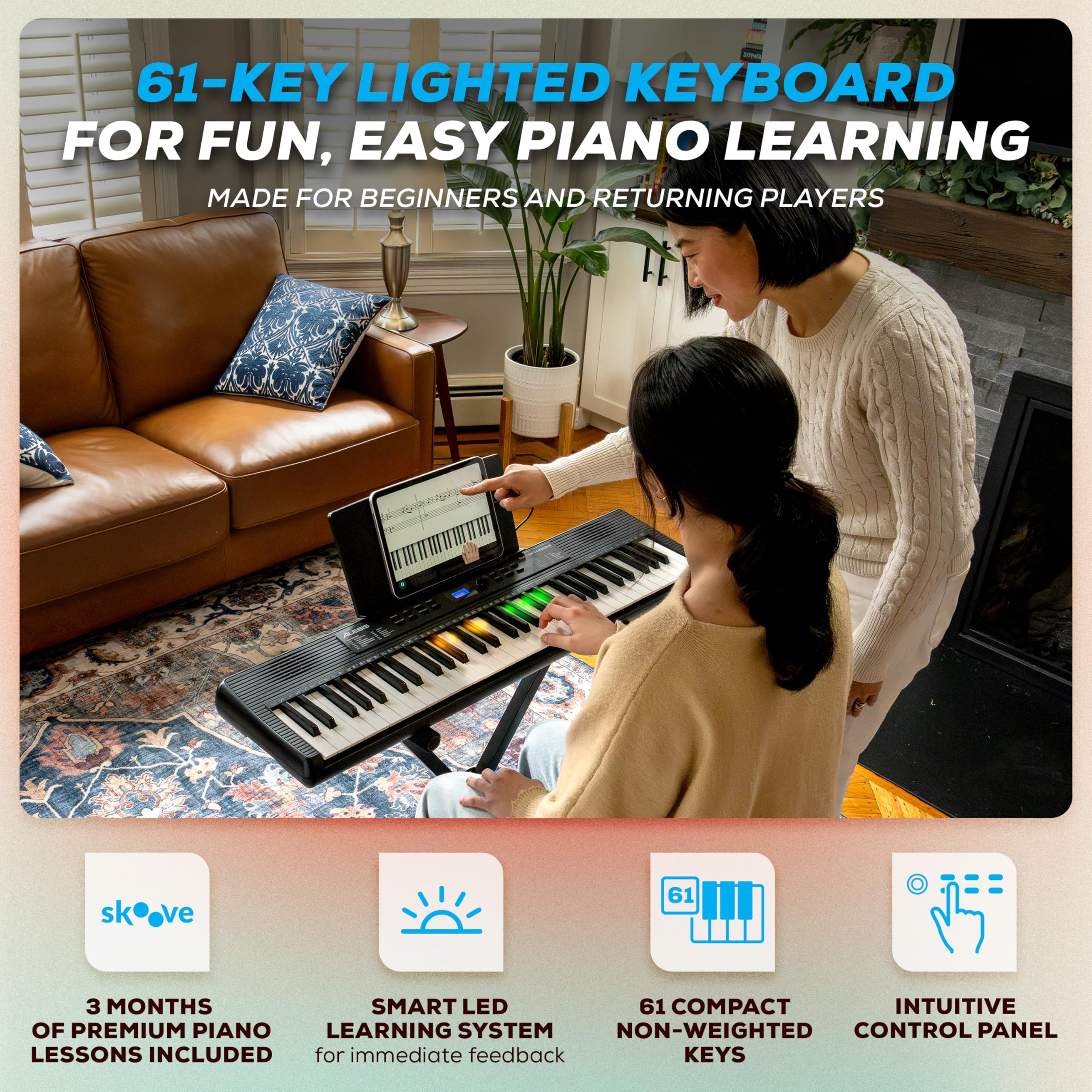 Alesis Teacher's Choice 61-Key Piano Keyboard Bundle with Light-up Keys 🍁 All In One Marketplace Canada