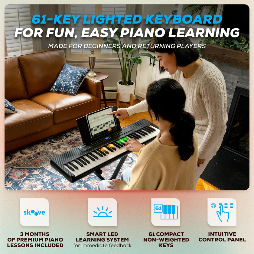 Alesis Teacher's Choice 61-Key Piano Keyboard Bundle with Light-up Keys 🍁 All In One Marketplace Canada