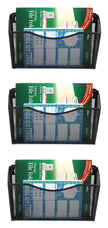 EASEPRES 3 Pack Mesh Wall Mounted File Holder Organizer Metal Hanging Vertical Paper Mails Rack Storage Wire Single Document Filling Holder Pocket for Office and Home, Black 🍁 All In One Marketplace Canada
