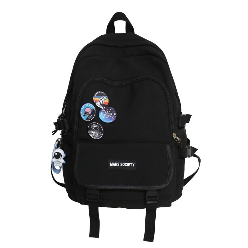 Mars Society Nylon Backpack – College & High School Students | Large Capacity, Astronaut Badge