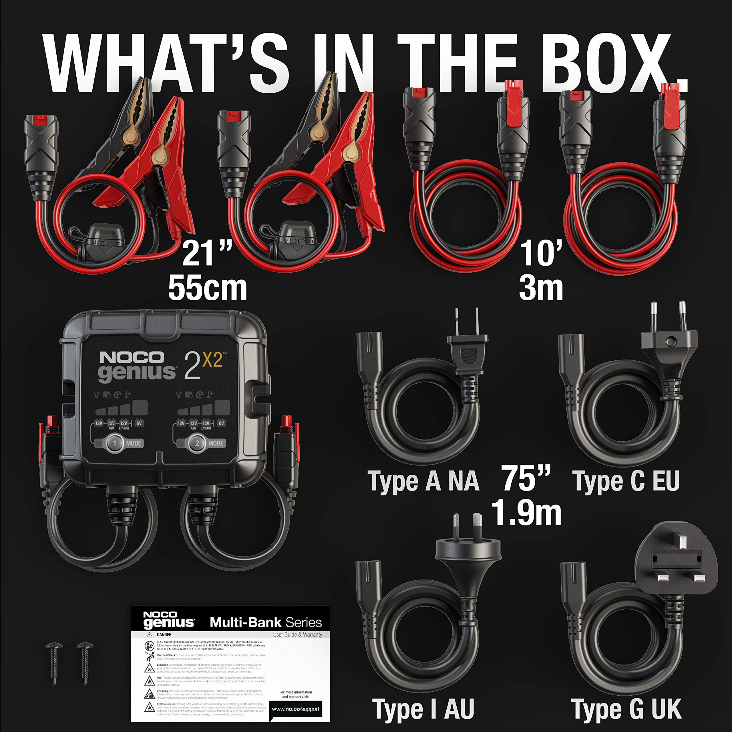 NOCO GENIUS2X2 6/12V 2-Bank Battery Charger, Trickle Charger & Maintainer 🍁 All In One Marketplace Canada
