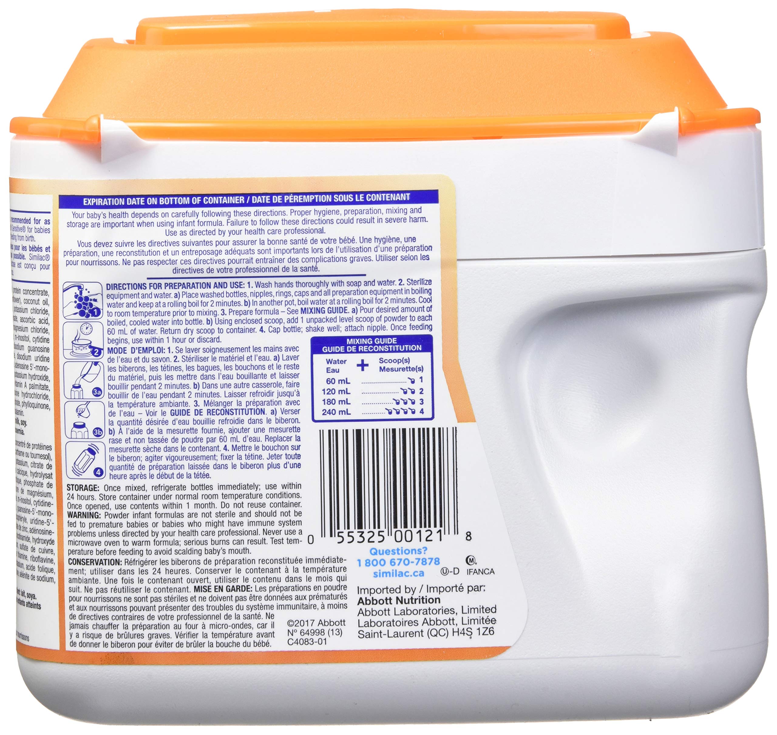 Similac Sensitive Lactose Sensitivity Non-gmo Baby Formula Powder, 0+ Months, Orange, 638g 🍁 All In One Marketplace Canada