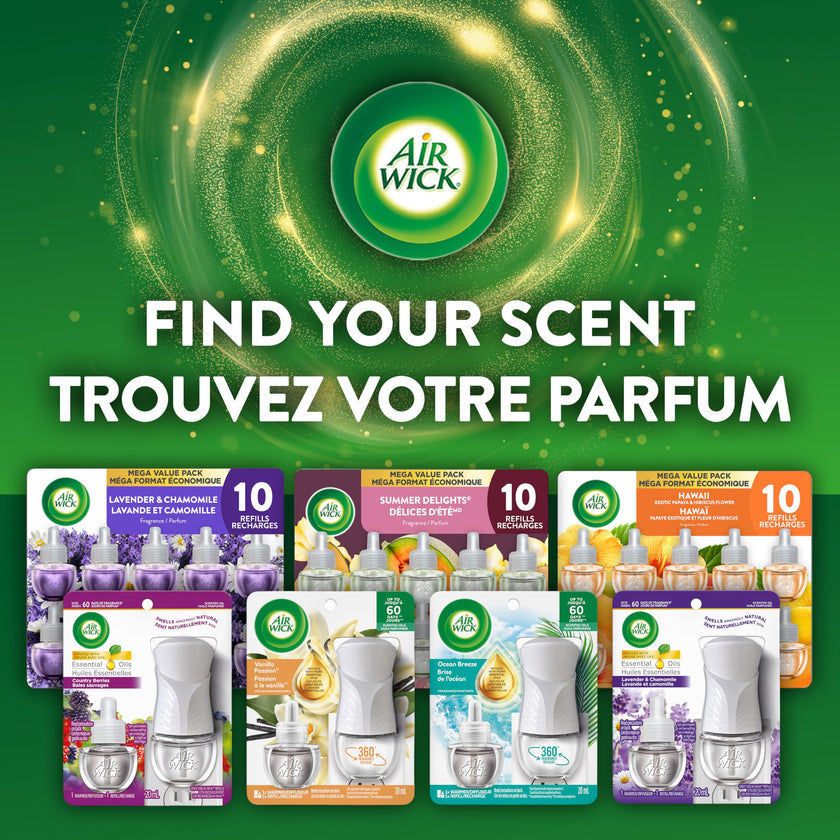 Air Wick Plug In Scented Oil Air Freshener for Home – Infused with Essential Oils, Adjustable Fragrance Control – Crisp Linen Scen – Includes 2 Warmers & 5 Refills 🍁 All In One Marketplace Canada
