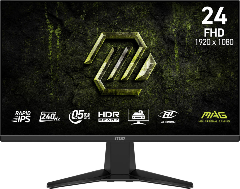 MSI MAG 245F X24 24-inch 1920 x 1080 (FHD) Gaming Monitor, 240Hz, FreeSync Premium, HDR Ready, HDMI, VGA Port, VESA Mountable, Tilt, 4-Side Slim Bezel, 0.5ms, Black 🍁 All In One Marketplace Canada