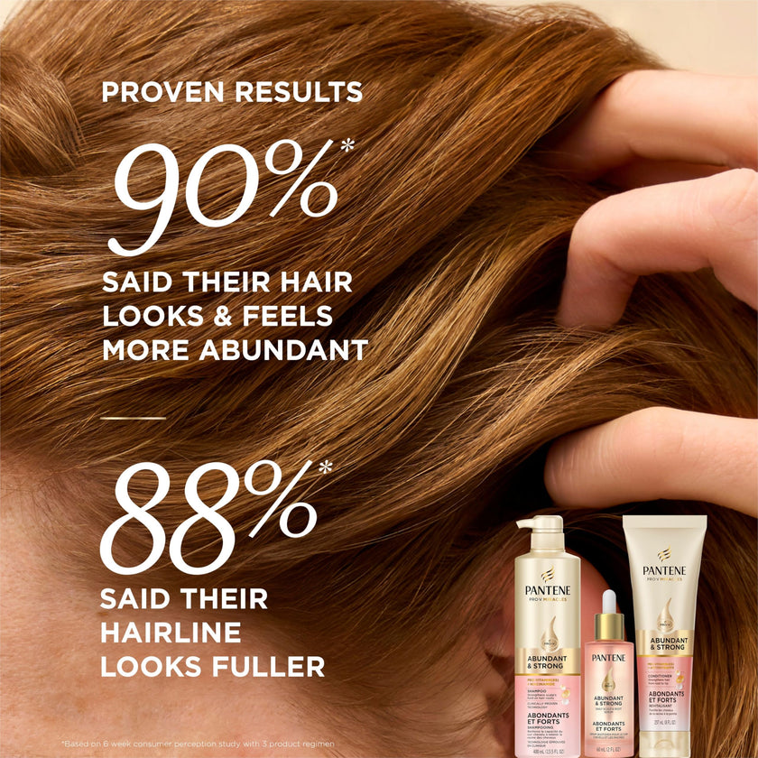 Pantene Abundant & Strong 3-Step System, Shampoo (400 ml), Conditioner (236 ml), Serum (60 ml), Strengthens at the Root, 3 Count 🍁 All In One Marketplace Canada