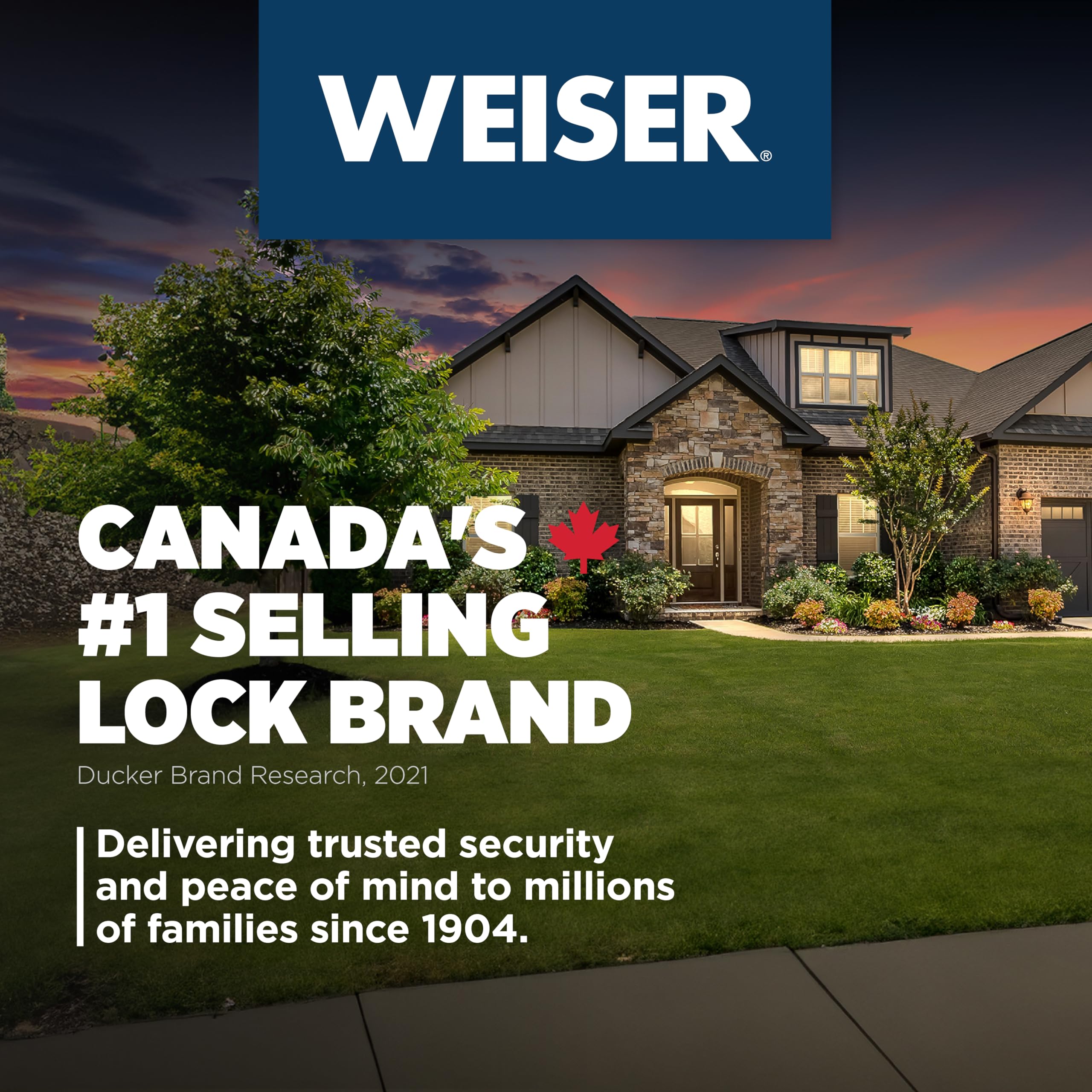 Weiser Elements Matte Black Square Deadbolt Lock, ANSI/BHMA Grade 3 Certified Front Door Lock, Kick Proof, Bump Proof & Anti-theft Exterior Door Lock with Key, Traditional Door Locks for Entry Door 🍁 All In One Marketplace Canada