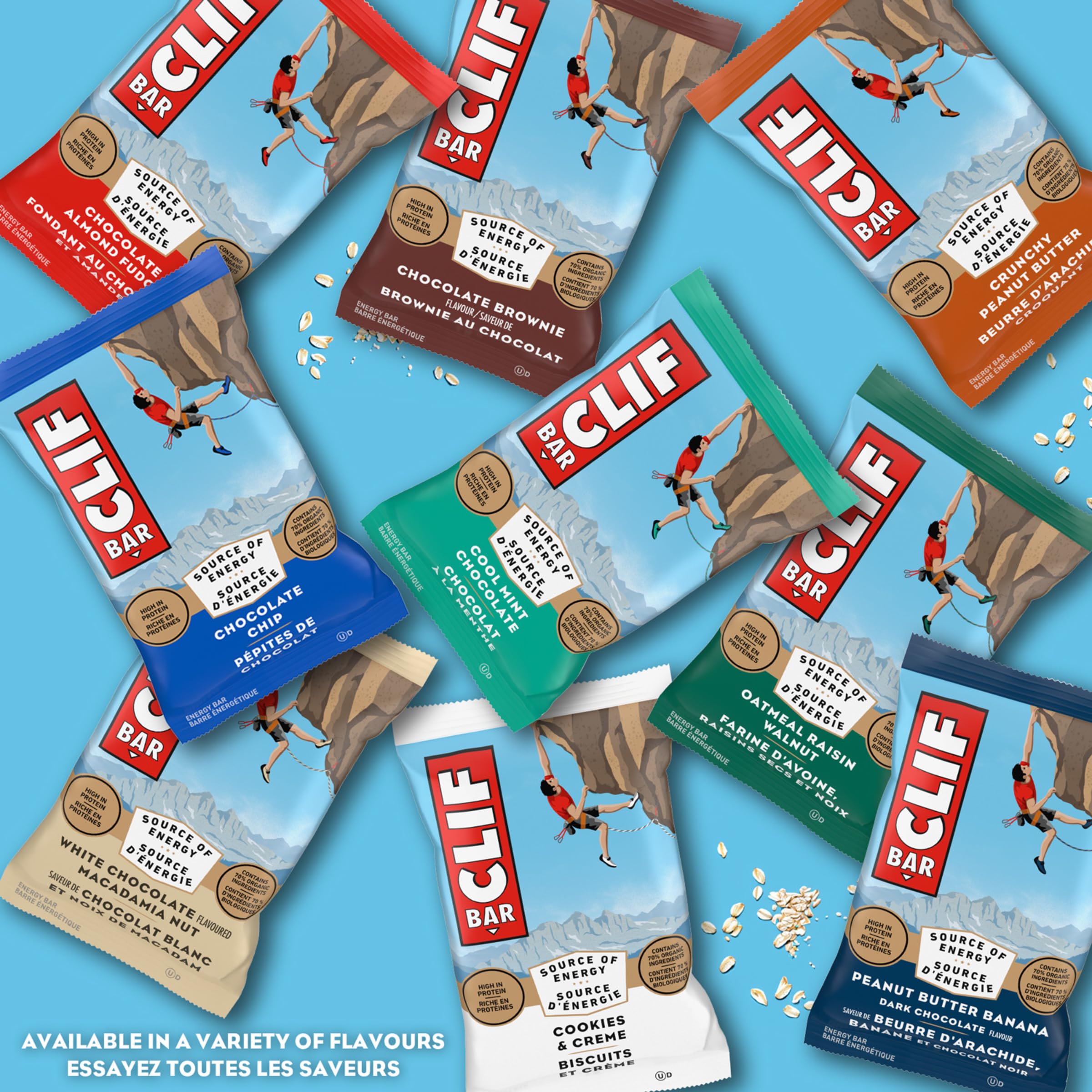 CLIF BAR Energy Bars, Crunchy Peanut Butter, Granola Bar, High in Protein, Contains 70% Organic Ingredients, 1.02 kg (Pack of 15) 🍁 All In One Marketplace Canada