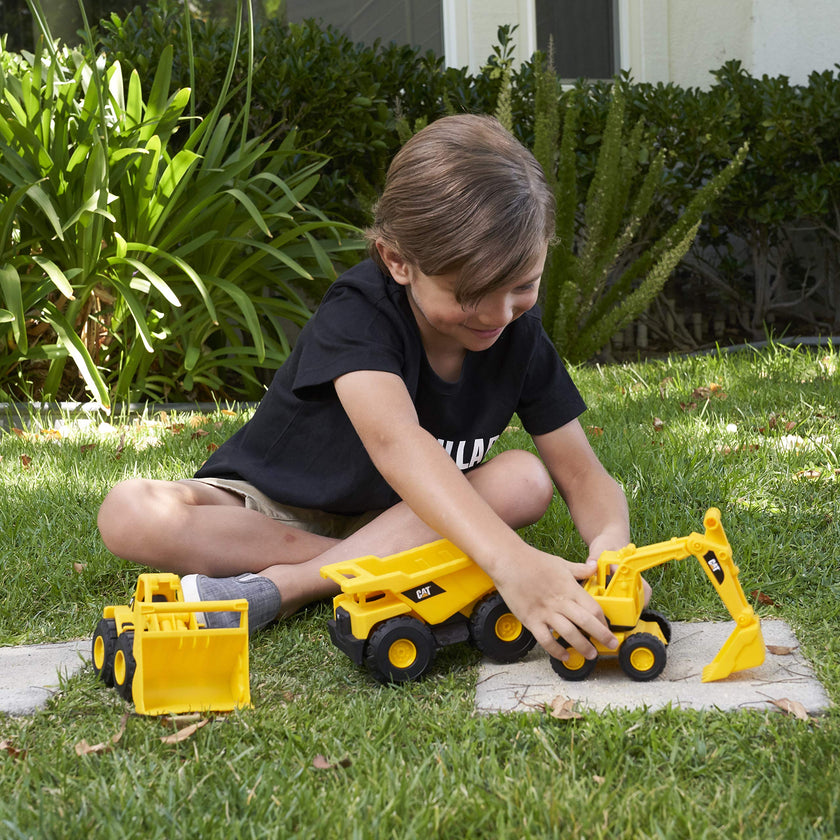 CAT Construction Toys, Mini Crew 3-Pack 7”, Push-Powered Yellow Construction Vehicle Toys, Includes Dump Truck, Wheel Loader, and Excavator for Kids and Toddlers Ages 2+ 🍁 All In One Marketplace Canada