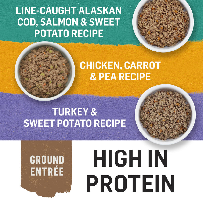 Beyond Grain Free Natural Wet Dog Food, Ground Entree Variety Pack 3 Flavours - 368 g Can (6 Pack) 🍁 All In One Marketplace Canada