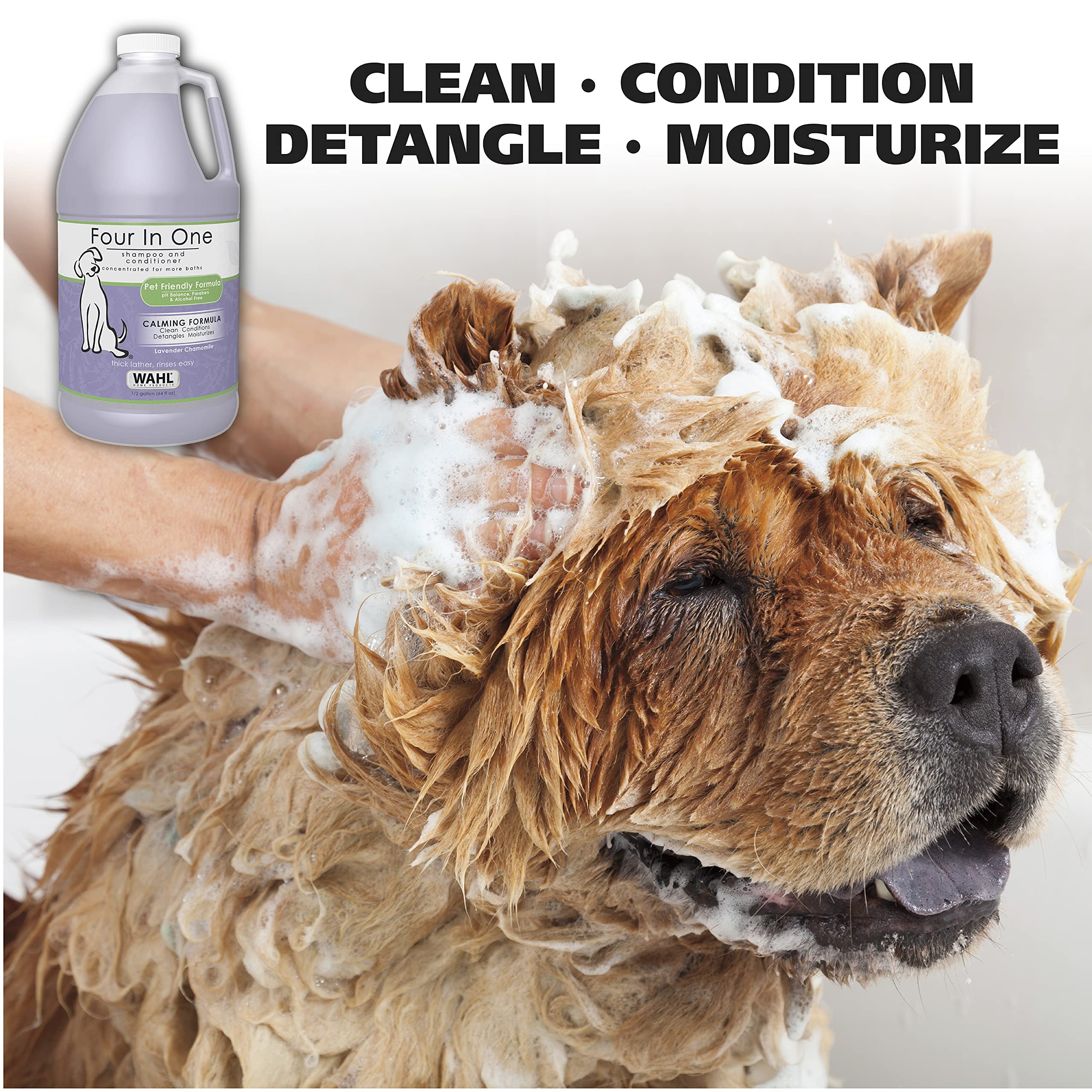 Wahl USA 4-in-1 Calming Pet Shampoo for Dogs with a Lavender Chamomile Scent – Cleans, Conditions, Detangles, & Moisturizes - Pet Friendly Formula – 64 Oz - Model 821000-050 🍁 All In One Marketplace Canada