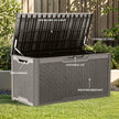YITAHOME 100 Gallon Large Resin Deck Box Outdoor Storage Boxes for Patio Furniture, Outdoor Cushions, Garden Tools and Pool Supplies-Waterproof,Lockable (Taupe) 🍁 All In One Marketplace Canada