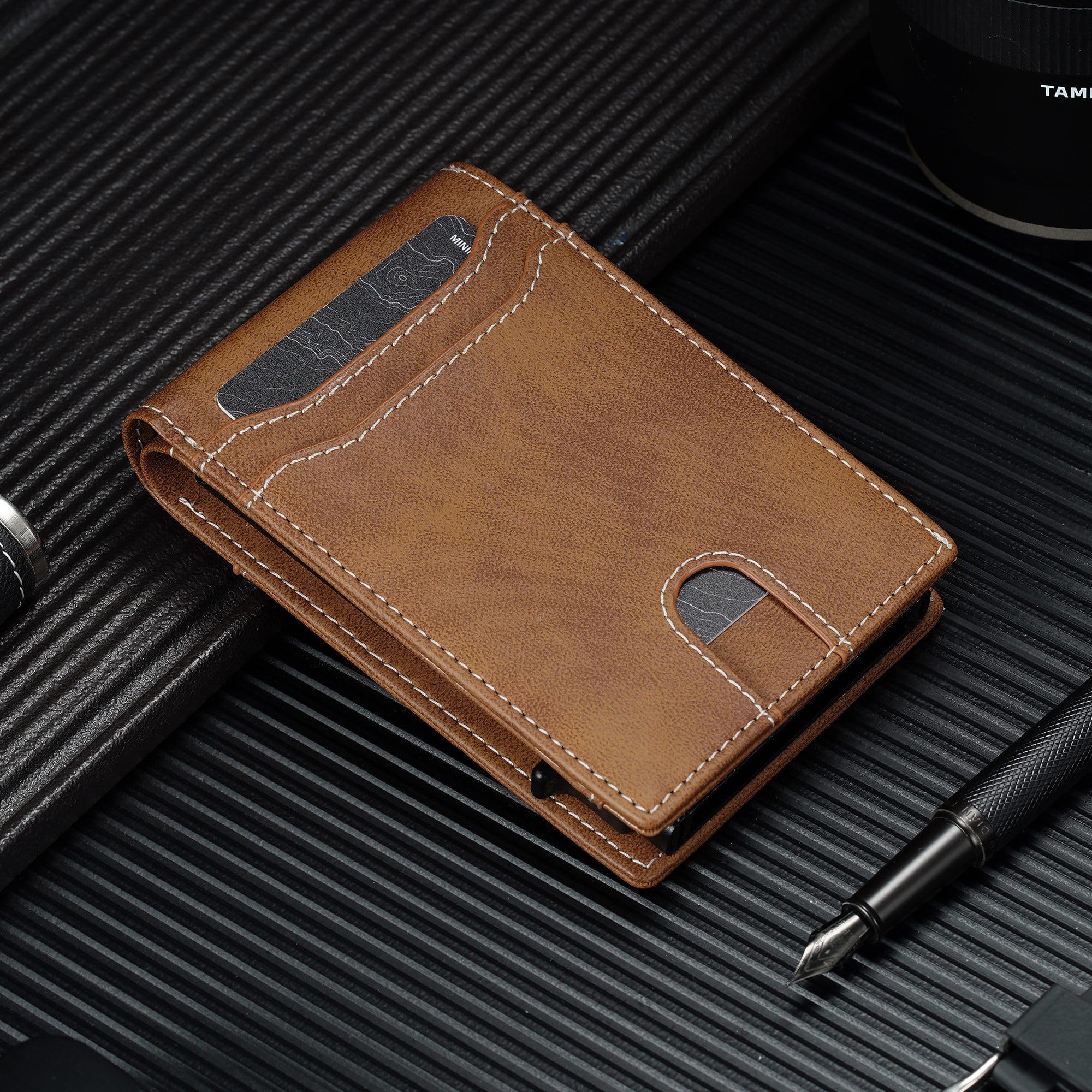 furid RFID Wallet for Men Minimalist: Slim Pop Up Wallet with ID Window - Smart Card Holder for Men - Gift for Father Husband on Father’s Day Birthday Anniversary 🍁 All In One Marketplace Canada
