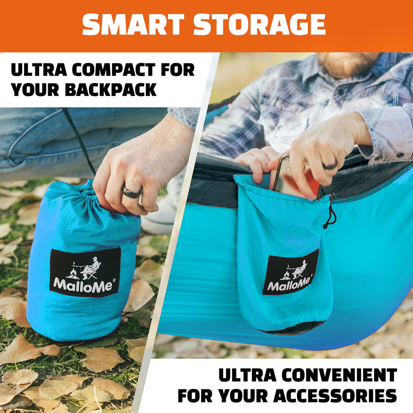 MalloMe Camping Hammock with Straps - Portable Outdoor Hammock for Adults, Kids - Single Hamac - 1 Person Hammocks - Tree Hamac Swing with Accessories - Hamock Tent for Travel - Hammocks for Outside 🍁 All In One Marketplace Canada