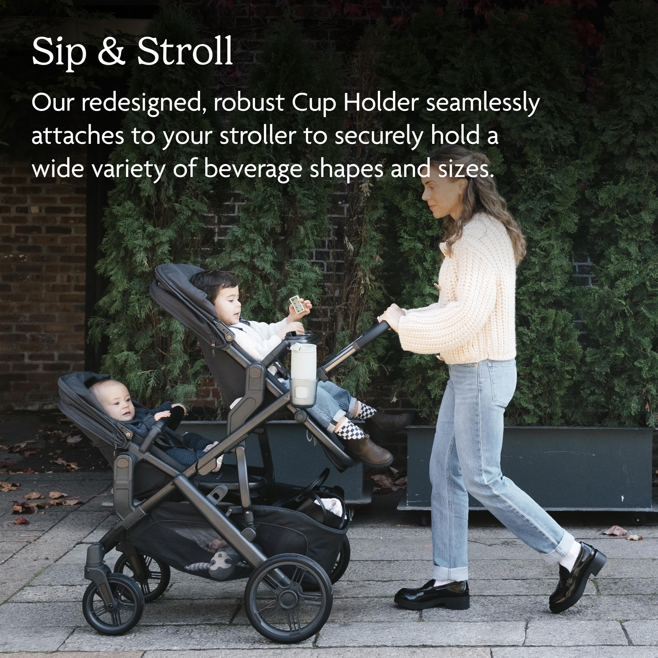 UPPAbaby Cup Holder for Vista, Cruz, Minu Strollers - Quick, Intuitive Attachment + Removal - Securely Holds Various Size Beverages - BPA Free + Dishwasher Safe - Folds Attached 🍁 All In One Marketplace Canada