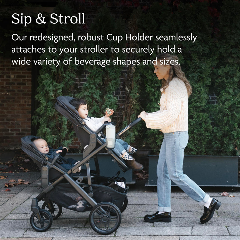 UPPAbaby Cup Holder for Vista, Cruz, Minu Strollers - Quick, Intuitive Attachment + Removal - Securely Holds Various Size Beverages - BPA Free + Dishwasher Safe - Folds Attached 🍁 All In One Marketplace Canada