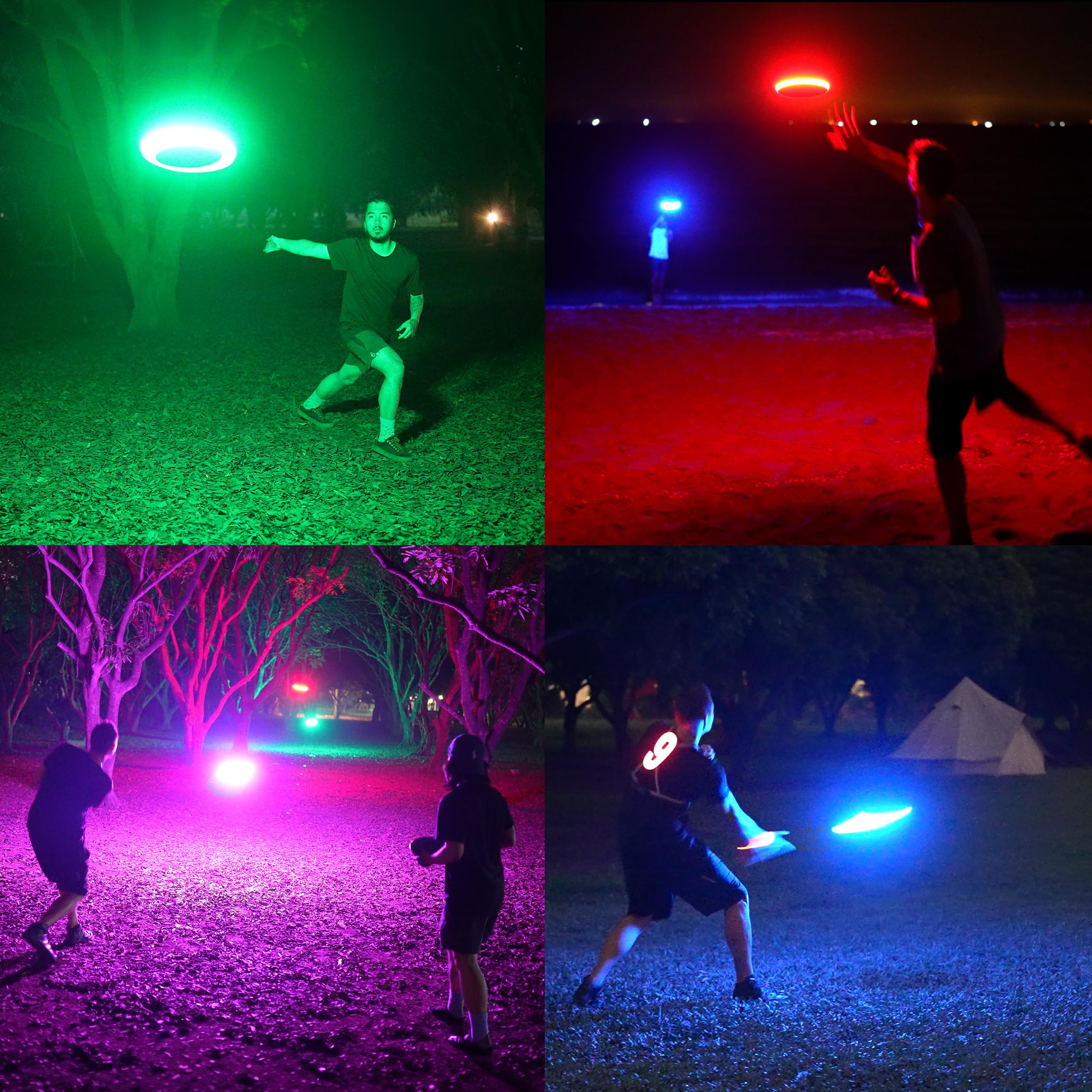 TOSY Flying Disc - 108 RGB Multicolor LEDs, Super Bright, Smart Modes, Cool Valentine Easter Gift, Camping Toy for Kid/Teen/Adult, Auto Light Up, Rechargeable, Waterproof, 175g 🍁 All In One Marketplace Canada