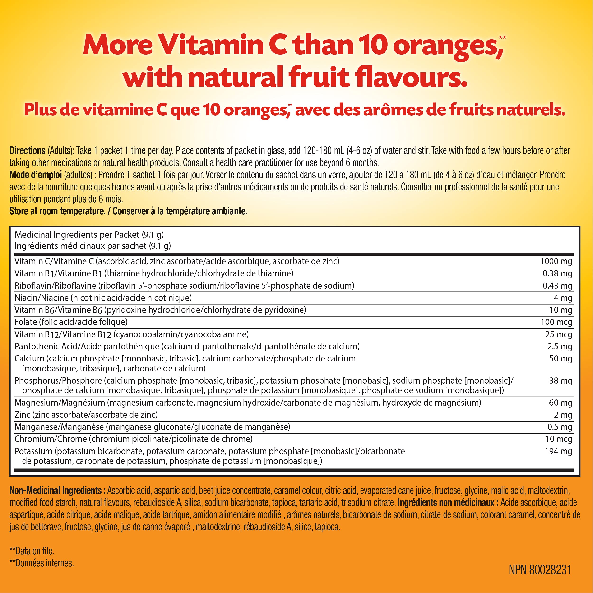 Emergen-C® Raspberry (30 Count), 1000mg Vitamin C / Electrolytes / B Vitamins Mineral Supplement 🍁 All In One Marketplace Canada