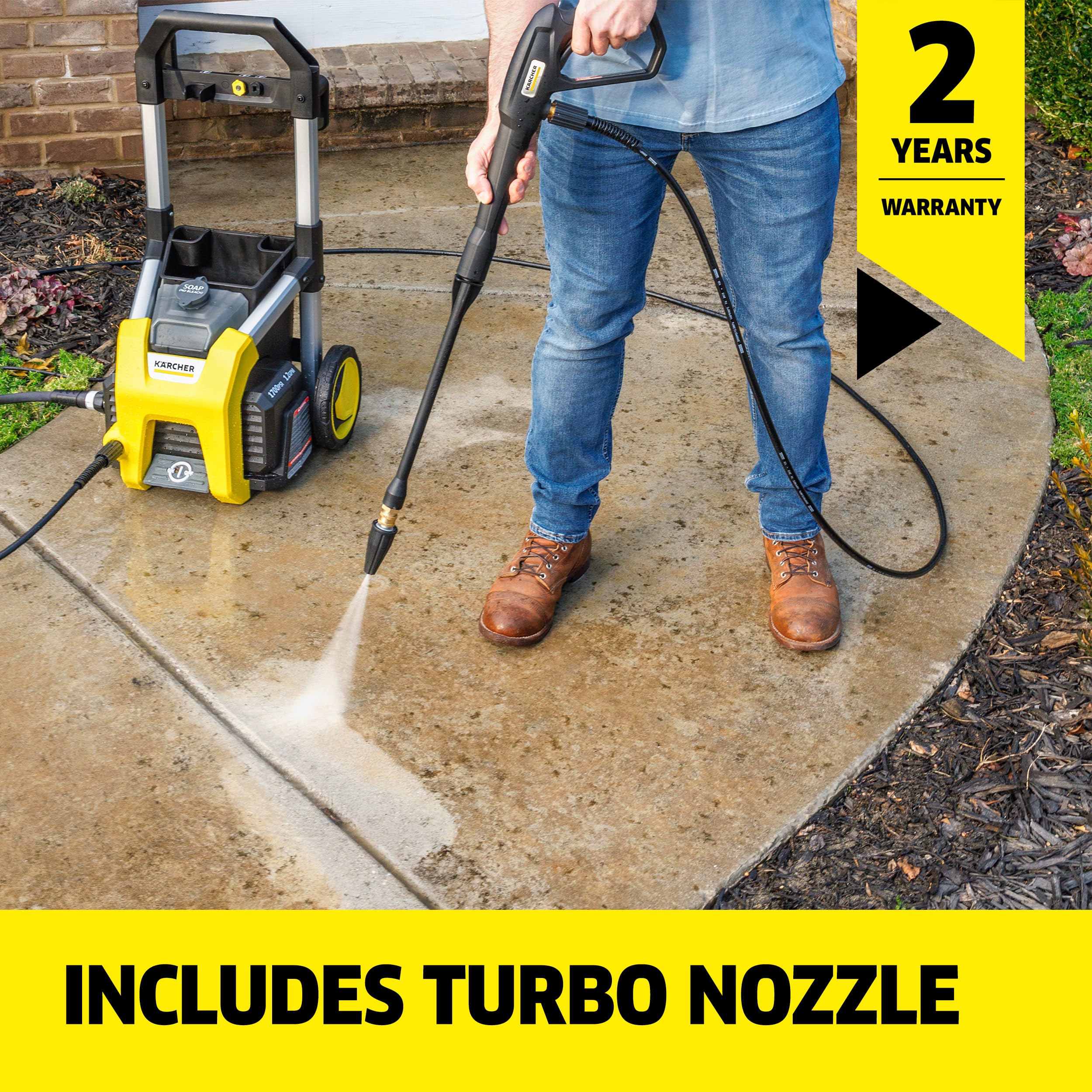 Kärcher K1700 Max 2125 PSI Electric Pressure Washer with 3 Spray Nozzles - Great for Cleaning Cars, Siding, Driveways, Fencing and More - 1.2 GPM 🍁 All In One Marketplace Canada