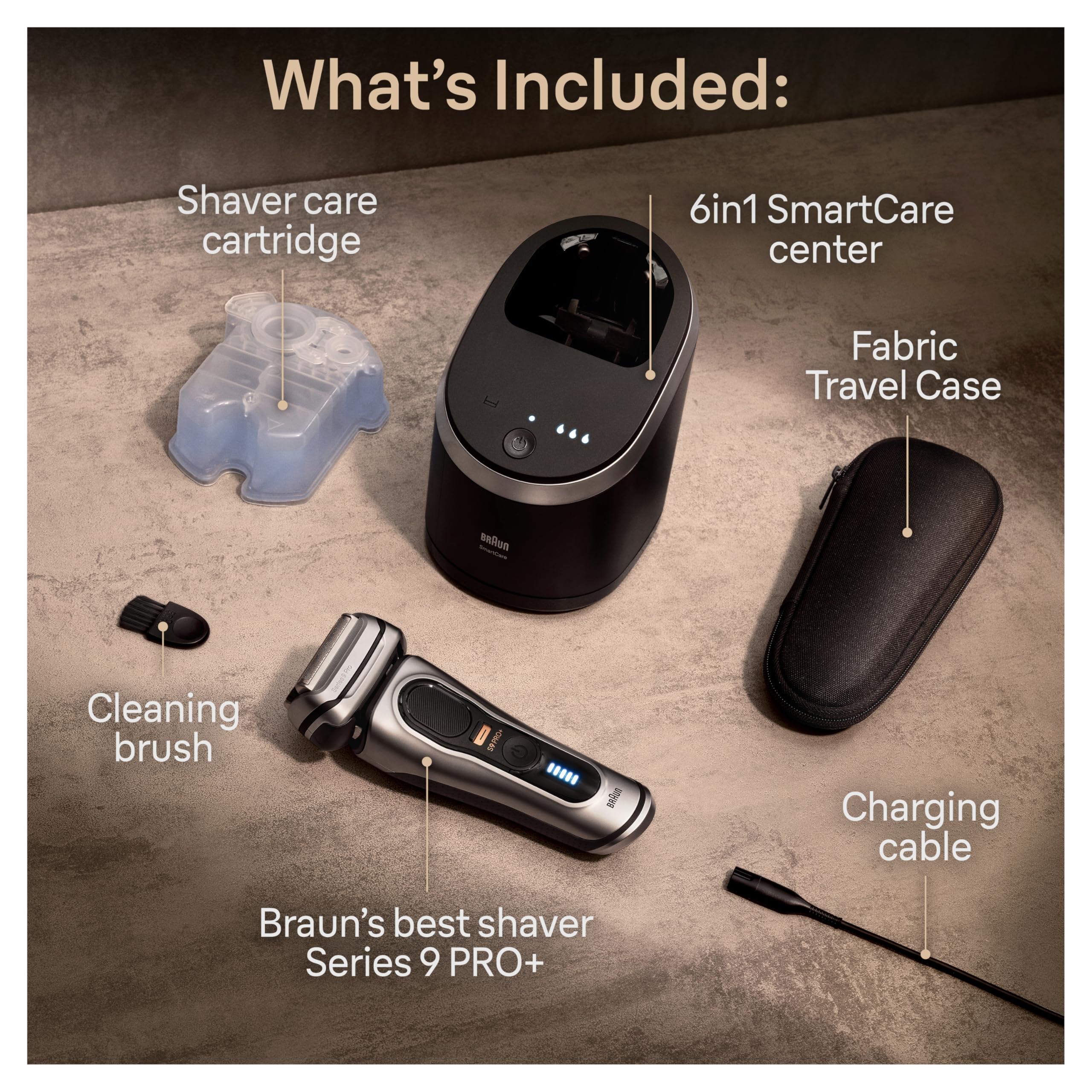 Braun Shavers for Men, Trimmer, Electric Foil Razor, Series 9 Pro+ Shaver, Precision Long Hair Trimmer, Wet & Dry with SmartCare Center, 9567cc, Silver 🍁 All In One Marketplace Canada