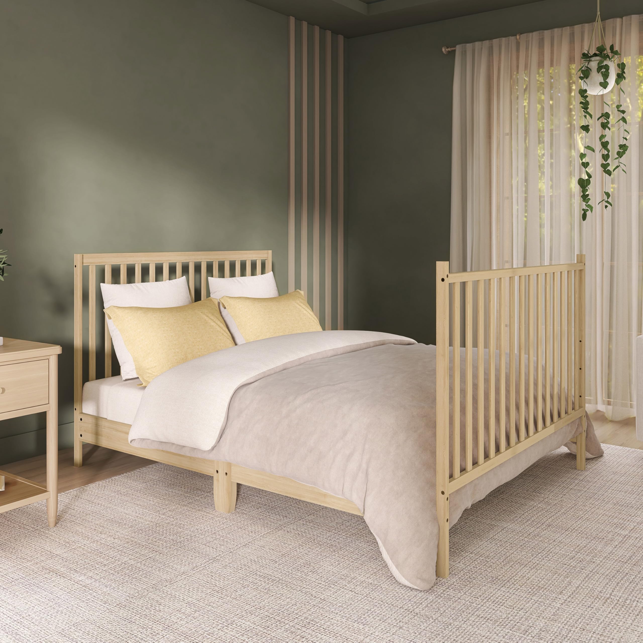 Dream On Me Synergy 5-in-1 Convertible Crib in Natural, Greenguard Gold Certified, BSA Certified, 3 Mattress Height Settings, Classic Nursery Furniture 🍁 All In One Marketplace Canada