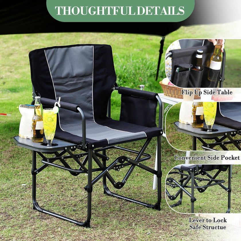 Oversized Heavy Duty Folding Camping Director Chair for Adults 🍁 All In One Marketplace Canada