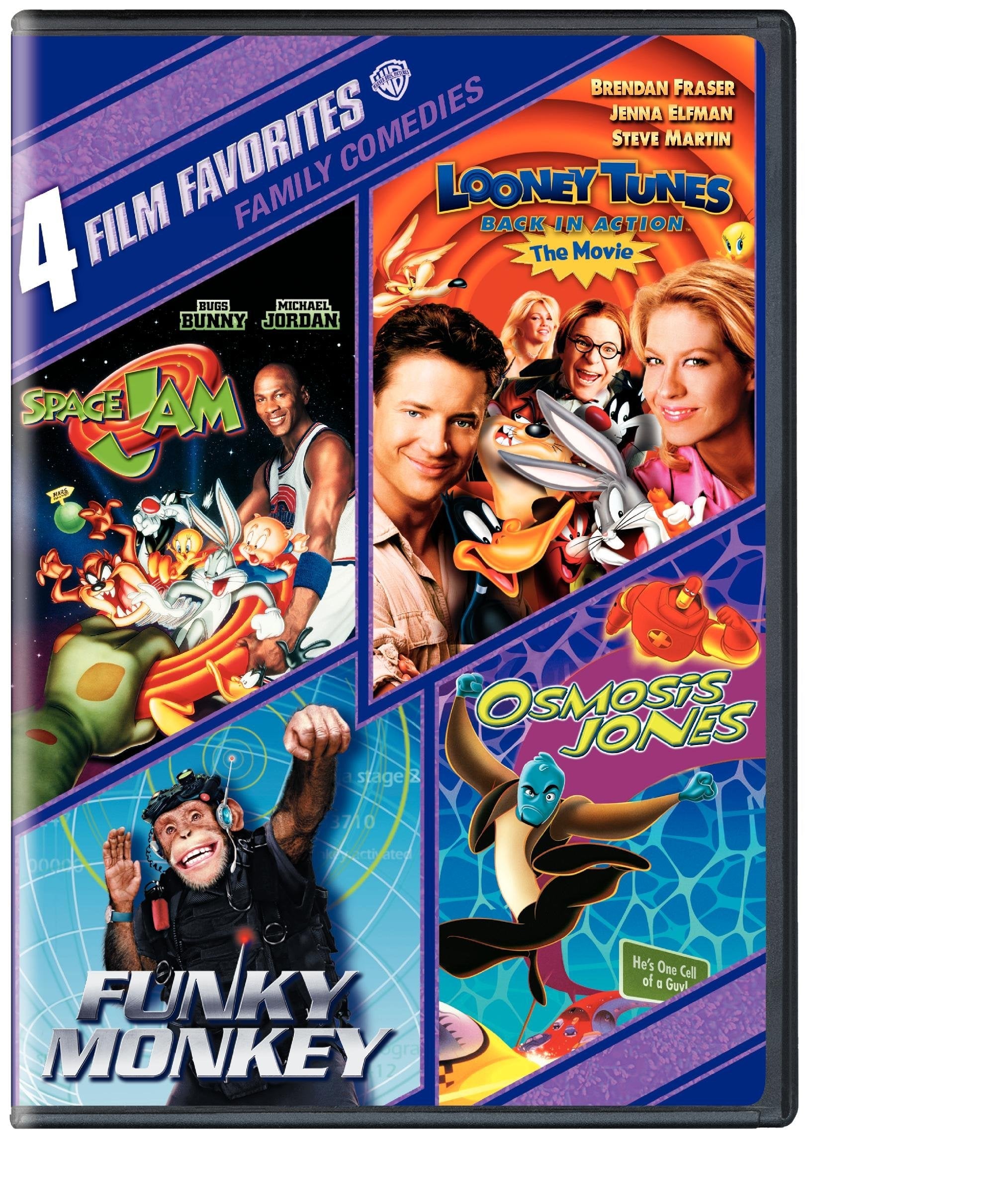 4 Film Favorites: Family Comedies (Space Jam / Looney Tunes: Back In Action / Funky Monkey / Osmosis Jones)