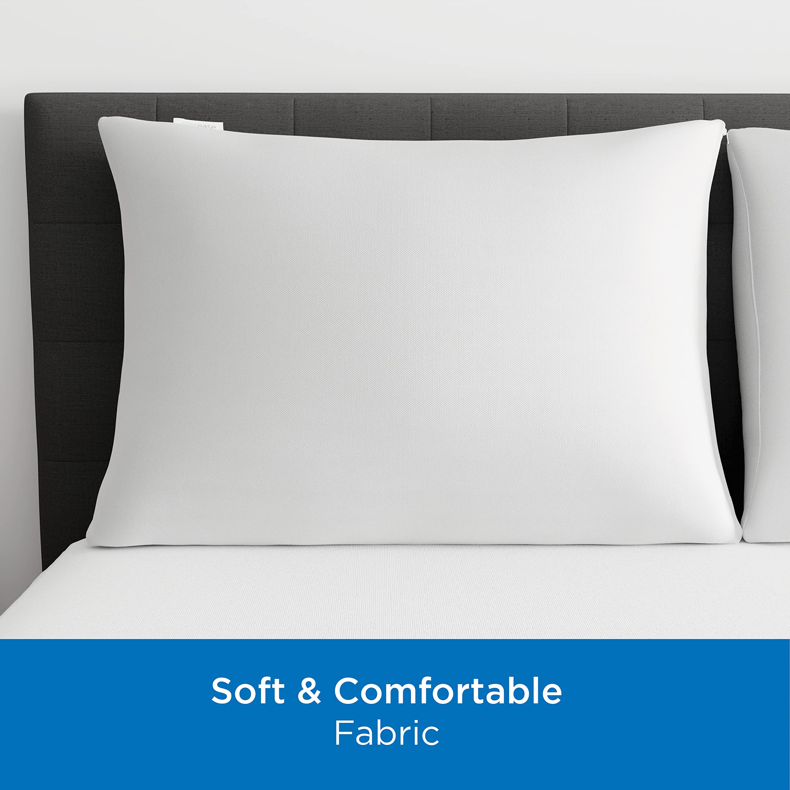 Set of 2 Standard/Queen AllerEase Pillow Protectors - Moisture Wicking, Advanced Allergy Protection - Premium Polyester, Zippered Protectors 🍁 All In One Marketplace Canada