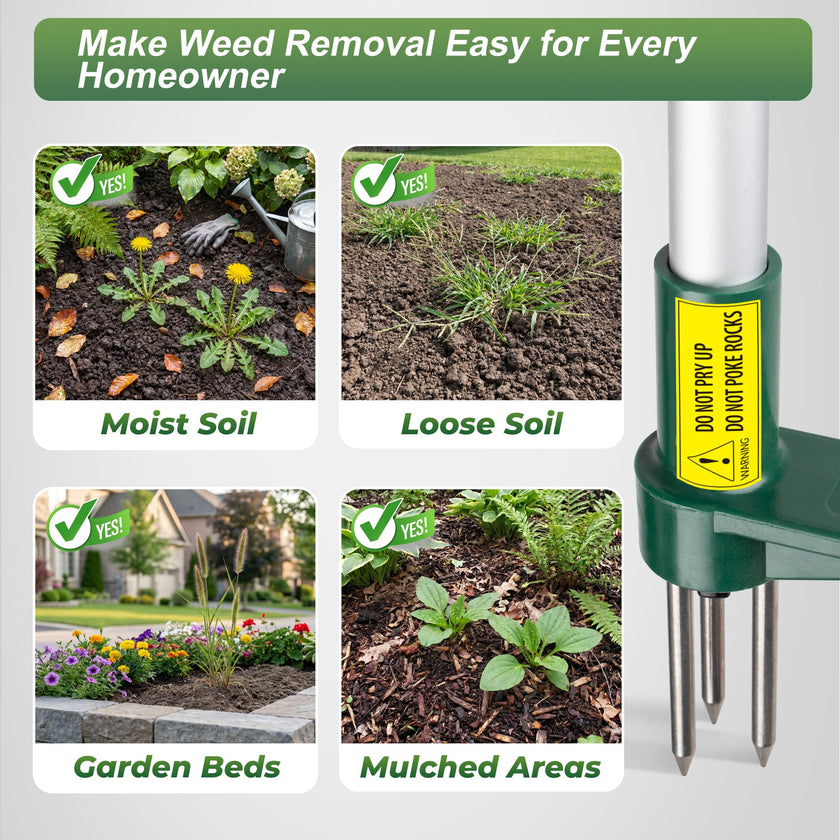 Walensee Weed Puller, Stand Up Weeder Hand Tool, Long Handle Garden Weeding Tool with 3 Claws, Hand Weed Hound Weed Puller for Dandelion, Standup Weed Root Pulling Tool and Picker, Grabber (1 Pack) 🍁 All In One Marketplace Canada