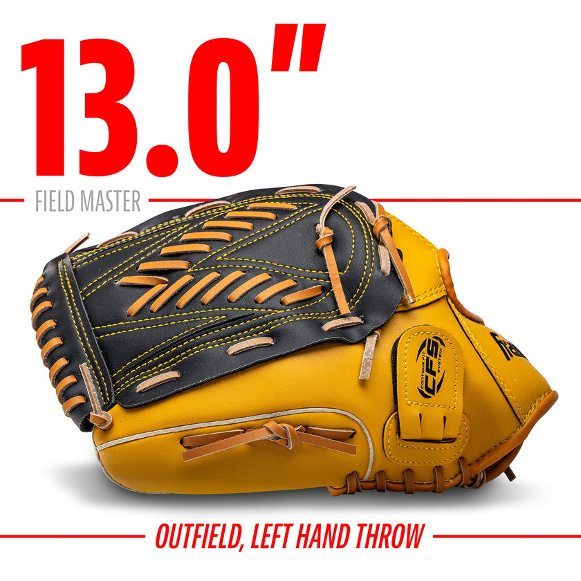Franklin Sports Baseball and Softball Glove - Field Master - Baseball and Softball Mitt - Adult and Youth Glove - Outfield - Left Hand Throw - 13