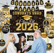 Graduation Decorations 2026 Black Gold 35PCS, Pre-Strung Congrats Grad Banner, Class of 2026 Backdrop, Balloons, Hanging Swirls, Graduation Party Decorations,PRE-ASSEMBLED 🍁 All In One Marketplace Canada