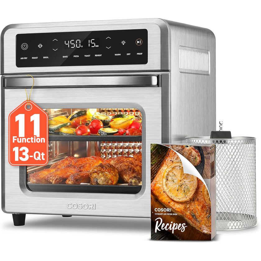 Cosori 11-in-1 Air Fryer Oven, 13Qt Small Footprint Airfryer combo with Rotisserie, Toast, Bake, Roast, Reheat Functions and more, Recipe Book & 6 Accessories Included, Perfect for Small Contertop 🍁 All In One Marketplace Canada