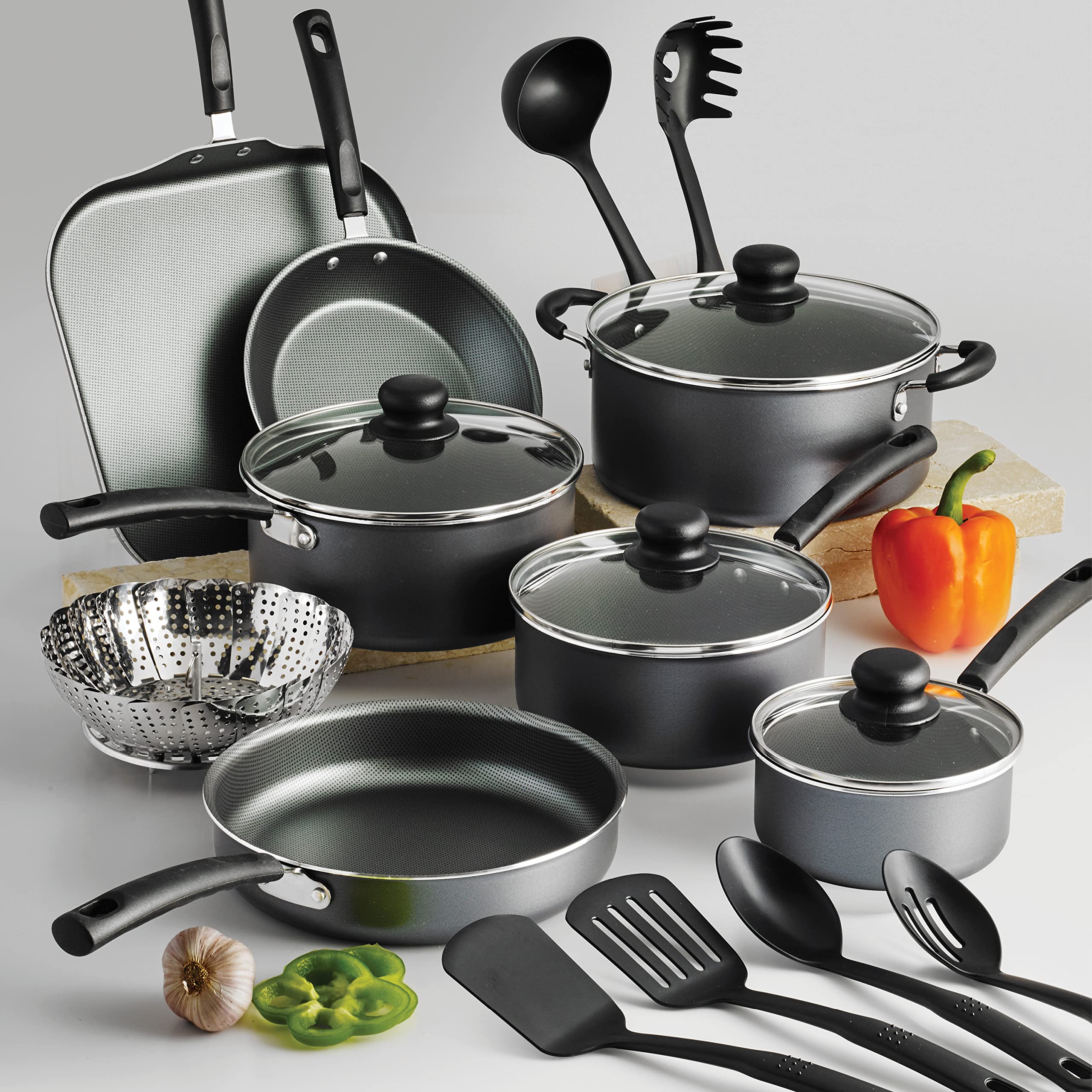 Tramontina PrimaWare 18-Piece Nonstick Cookware Set, Gray 🍁 All In One Marketplace Canada
