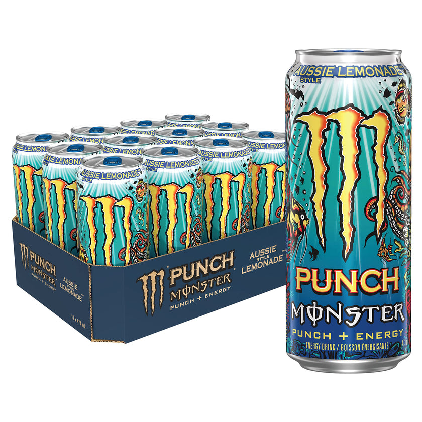 MONSTER ENERGY, Punch Aussie Style Lemonade, 473 mL Cans (12 Pack) – Energy Drink 🍁 All In One Marketplace Canada