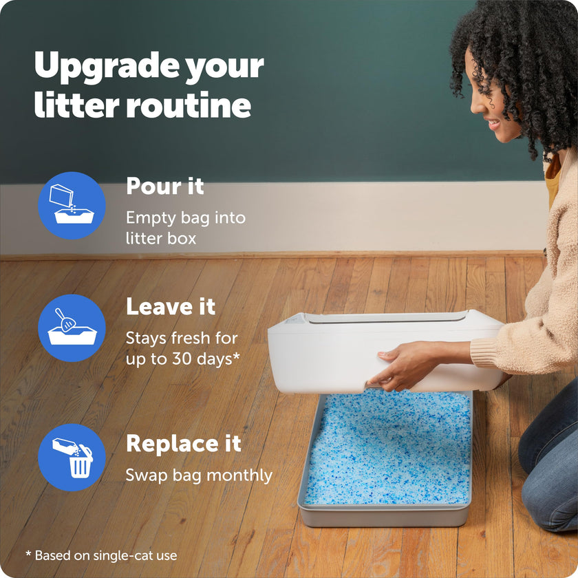 PetSafe ScoopFree Premium Blue Crystal Litter, Superior Odor Control - Low Tracking for Less Mess - Lasts Up to 1 Month (2 Pack of 4.3 Lb Bag) 🍁 All In One Marketplace Canada