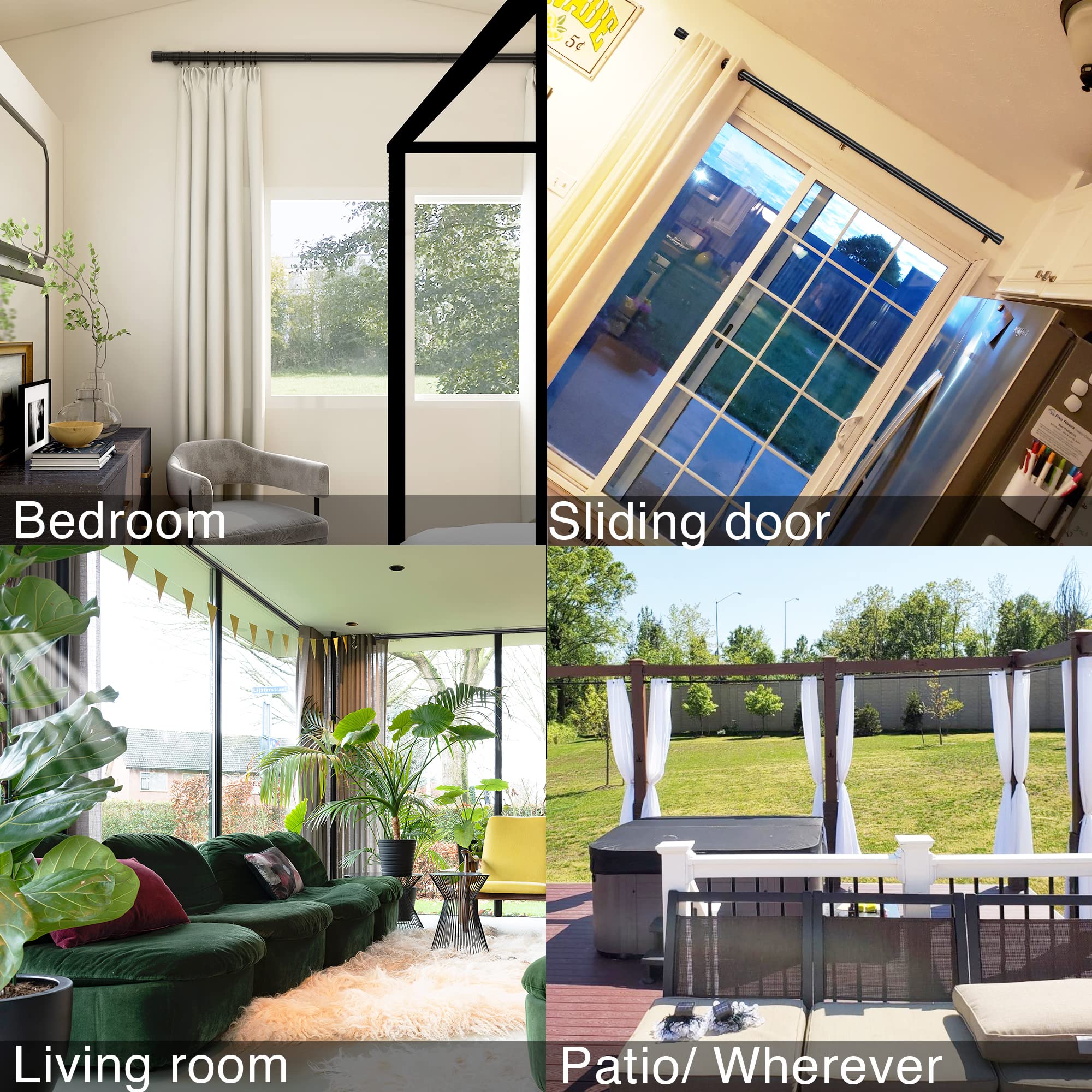 Extra Long Curtain Rods for Windows 28 to 144 inch, 1