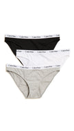 Calvin Klein Women's Carousel Bikini Panty, Black/White/Grey Heather, Small (Pack of 3) 🍁 All In One Marketplace Canada