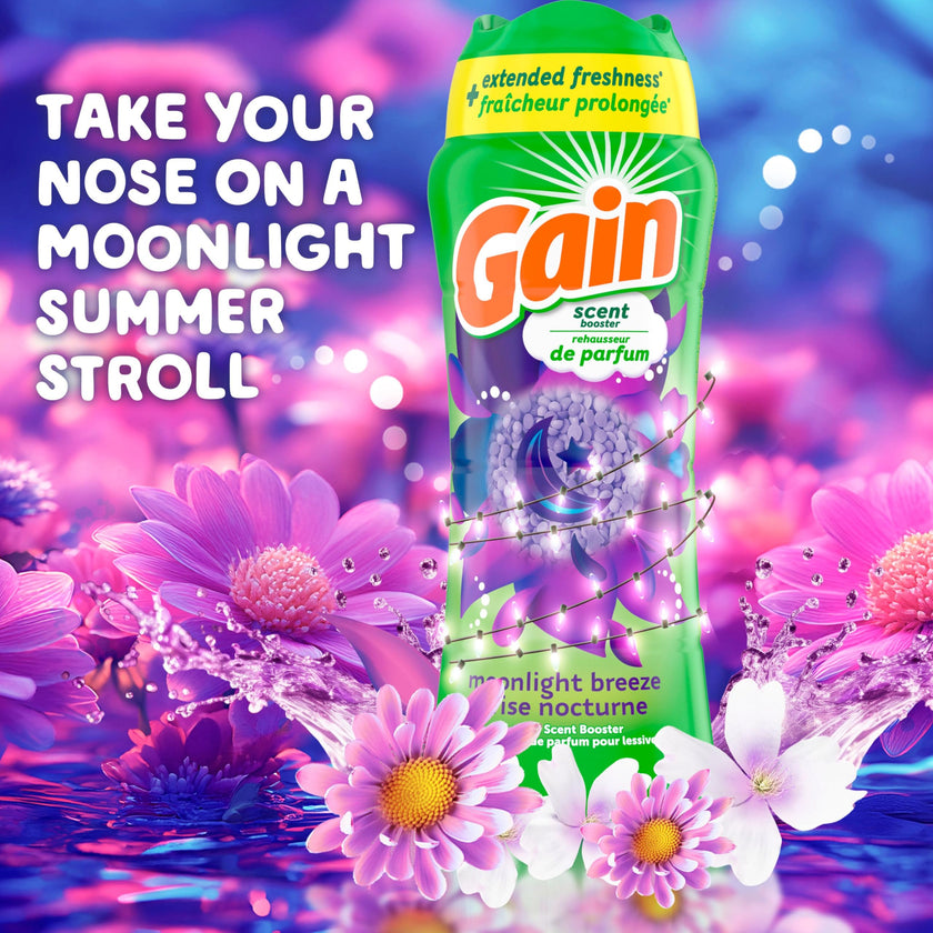Gain In-Wash Laundry Scent Booster, Moonlight Breeze Scent, Fresh Extender + Odour Protection, 853 Grams 🍁 All In One Marketplace Canada