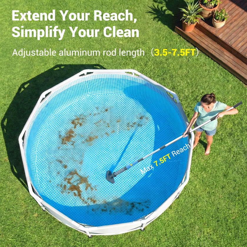 Hushlight Handheld Hot Tub Vacuum – Lightweight Stick Cleaner for Above-Ground Pools, Includes 2 Brush Heads for Debris and Sand (Blue) 🍁 All In One Marketplace Canada