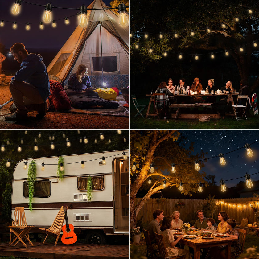 Joomer Solar String Lights Outdoor, 55FT S14, 16+2 Bulbs (2700K,Warm White) 🍁 All In One Marketplace Canada