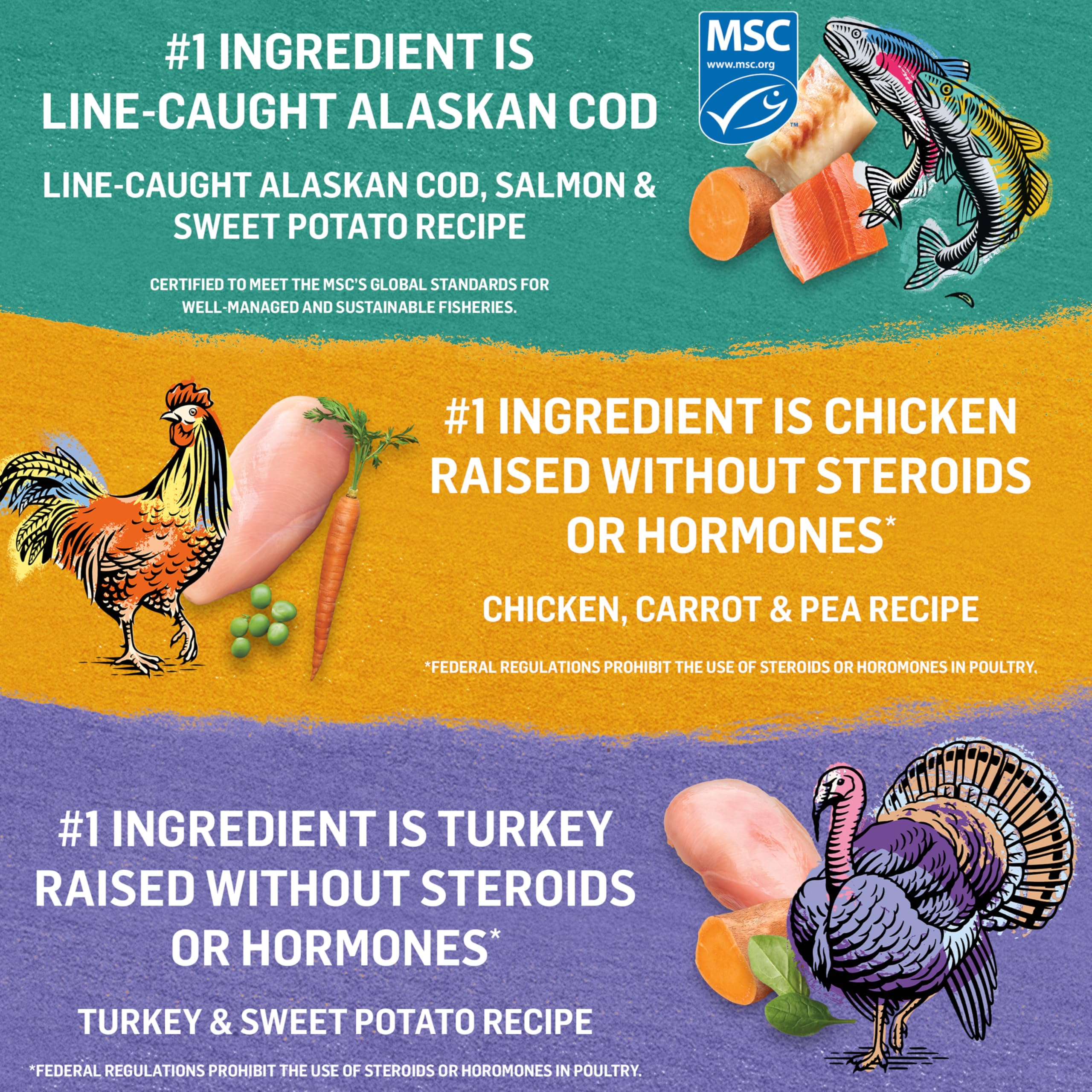 Beyond Grain Free Natural Wet Dog Food, Ground Entree Variety Pack 3 Flavours - 368 g Can (6 Pack) 🍁 All In One Marketplace Canada