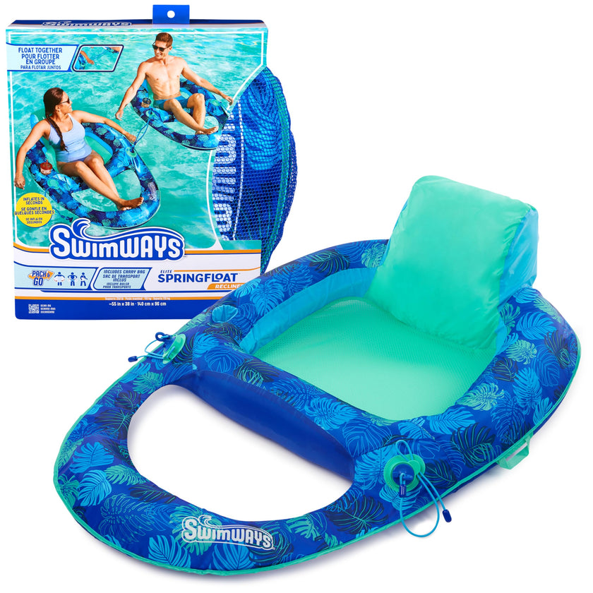 Swimways Elite Spring Float Recliner Pool Lounger, Inflatable Pool Floats Adult with Fast Inflation, Pool Recliner for Adults up to 250 lbs 🍁 All In One Marketplace Canada