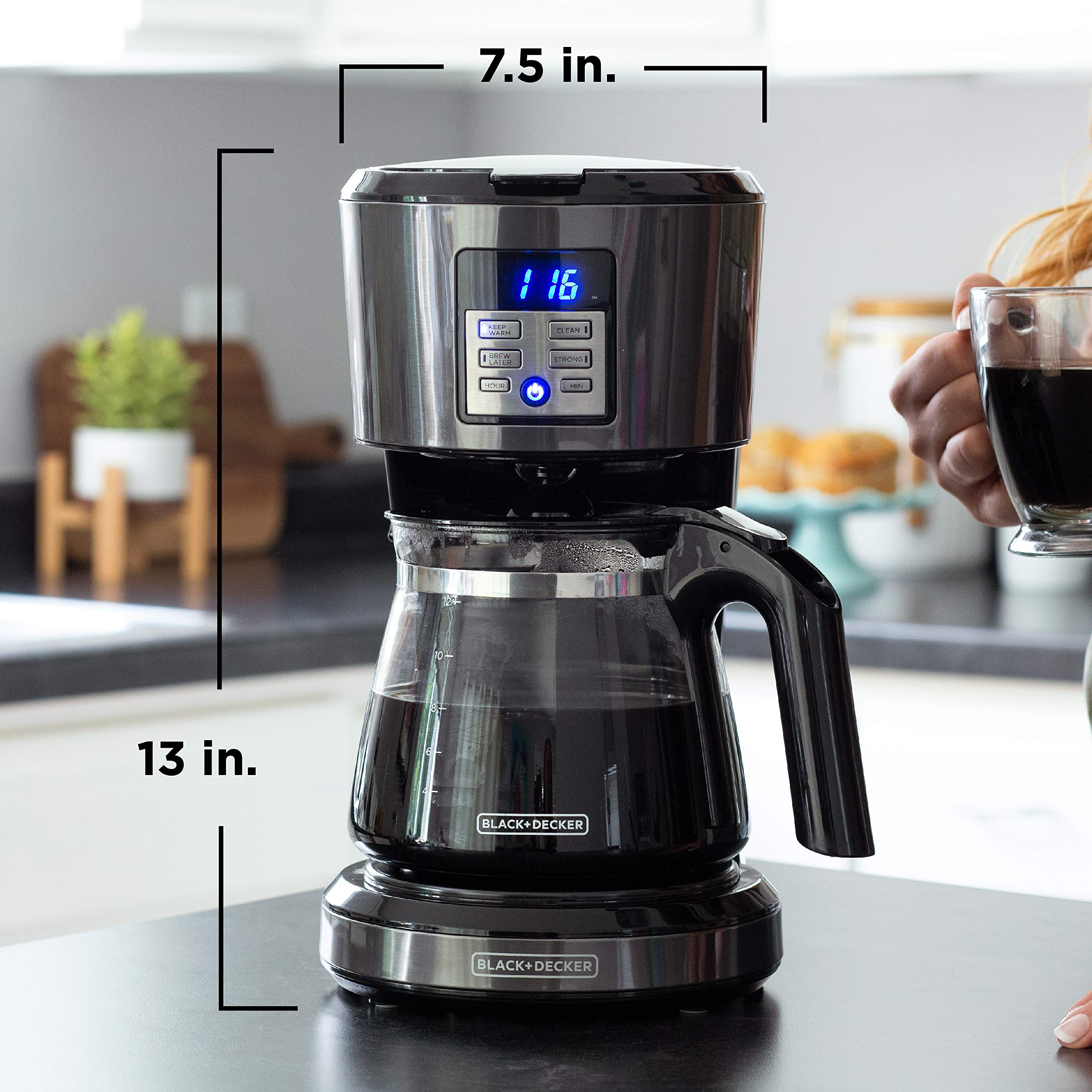 Black+Decker 12 Cup Programmable Coffee Maker in Black Stainless Steel, CM1331BSC 🍁 All In One Marketplace Canada