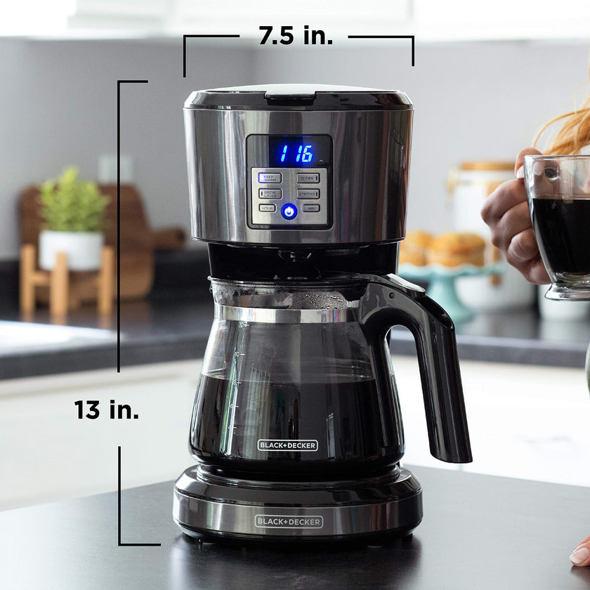 Black+Decker 12 Cup Programmable Coffee Maker in Black Stainless Steel, CM1331BSC 🍁 All In One Marketplace Canada