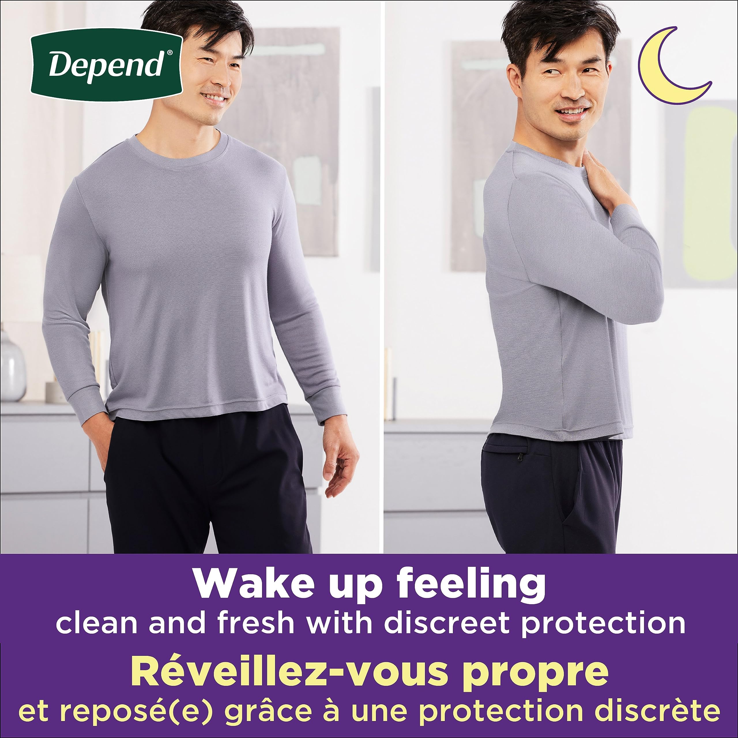 Depend Night Defense Adult Incontinence Underwear for Men, Disposable, Overnight, Small/Medium, Grey, 64 Count 🍁 All In One Marketplace Canada