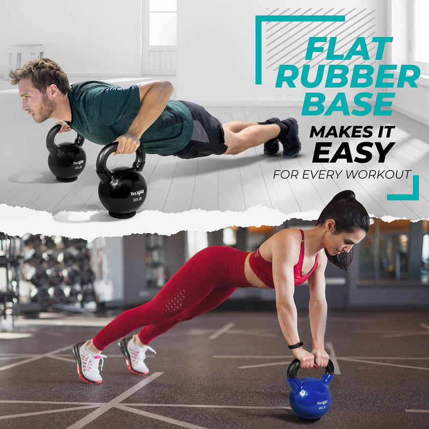 Yes4All Vinyl Coated Kettlebell with Protective Rubber Base, Strength Training Kettlebells for Weightlifting, Conditioning, Strength & Core Training (10 lbs - Mint) 🍁 All In One Marketplace Canada