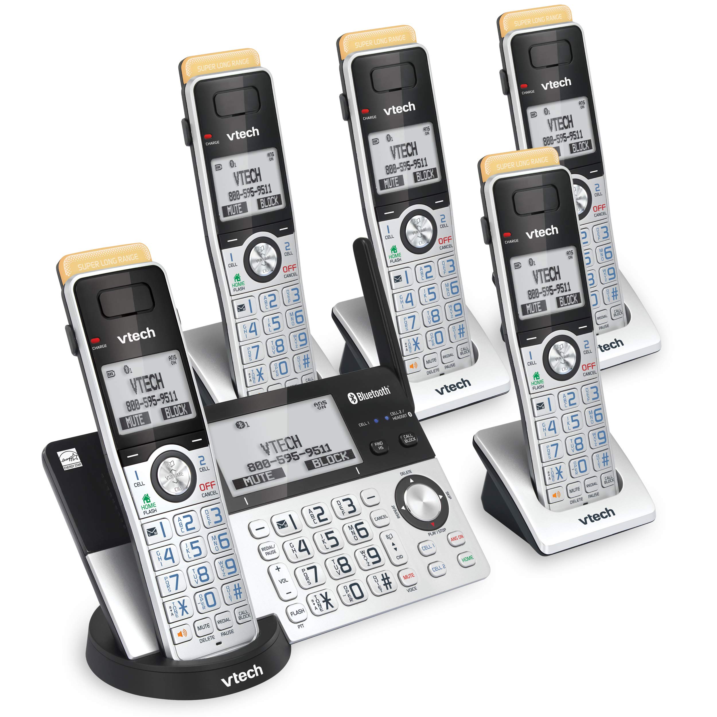VTech IS8151-5 Answering System with 5 Handsets, Connect to Cell and Super Long Range (IS8151-5S) 🍁 All In One Marketplace Canada