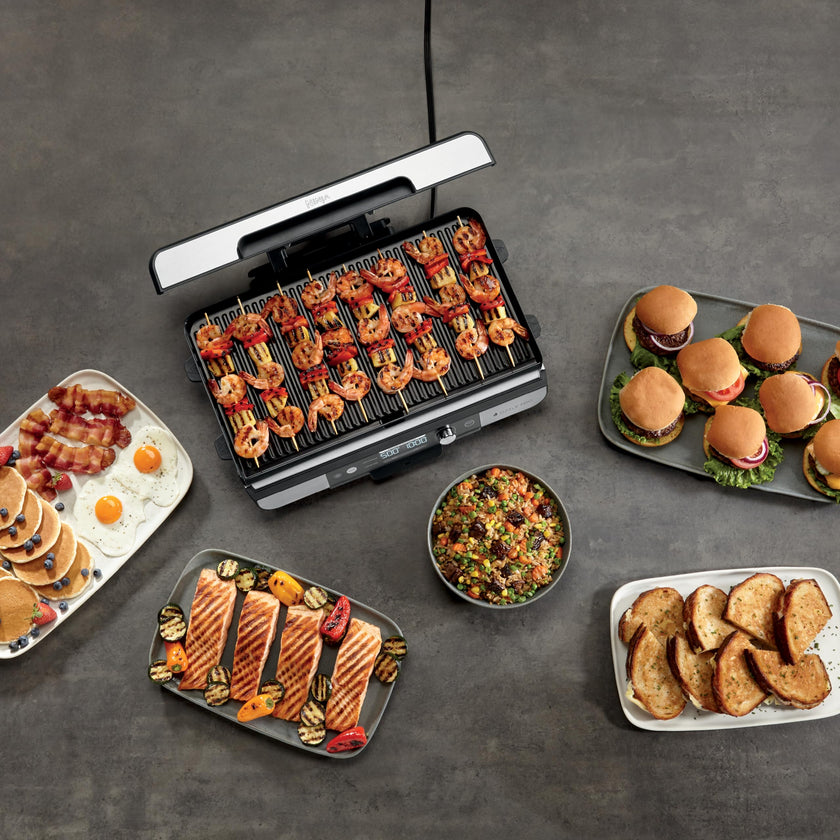 Ninja Sizzle Pro XL 20-Inch Indoor Griddle + Grill, Detachable Ventilated Lid, Grease Control, Ceramic Nonstick Plates, Even Edge-to-Edge Cooking, Extra Large Capacity, Versatile, Silver, GX101C 🍁 All In One Marketplace Canada